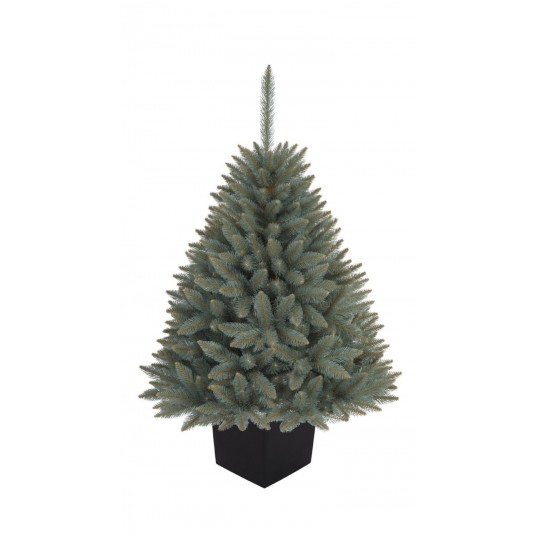 Choinka sztuczna świerk srebrny w kwadratowej donicy 130 cm -zdjęcie numer 1