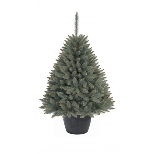 Choinka sztuczna świerk srebrny w okrągłej donicy 110 cm -zdjęcie numer 1