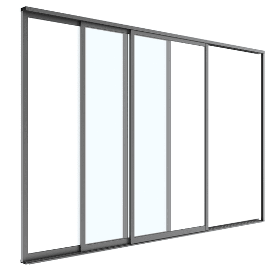 Drzwi przesuwne szklane LUXE 370x238 cm do pergoli 4 m antracytowe -zdjęcie numer 6