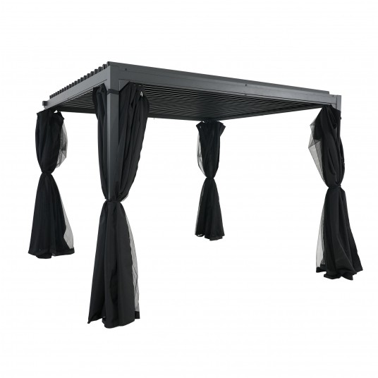 Pergola 3x3x2,3m alu-stal + zasłony i moskitiera -zdjęcie numer 7