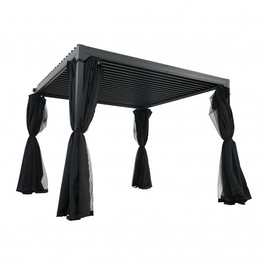 Pergola 3x3x2,3m alu-stal + zasłony i moskitiera -zdjęcie numer 1