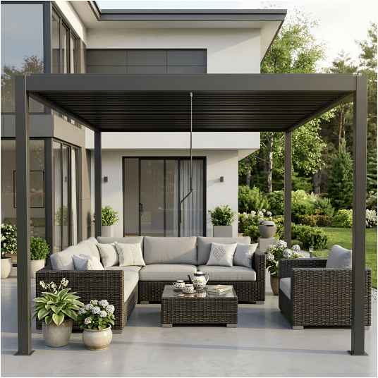 Pergola aluminiowa 3x3x2.3m antracyt -zdjęcie numer 3
