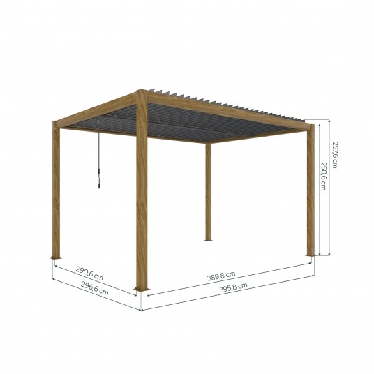 Pergola LUXE 3x4x2.5m drewno v2 z LED -zdjęcie numer 5