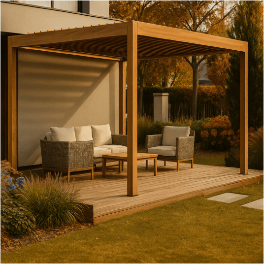 Pergola LUXE 4x4x2.5m drewno v2 z LED -zdjęcie numer 4