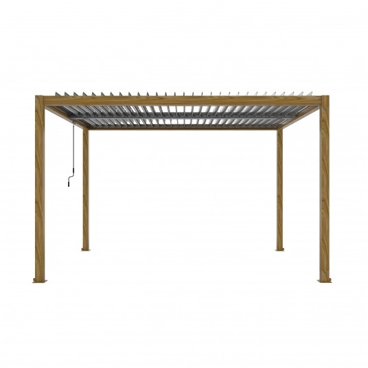 Pergola LUXE 4x4x2.5m drewno v2 z LED -zdjęcie numer 1
