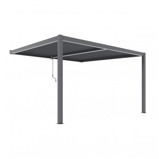Pergola LUXE przyścienna 4x3x2.5 antracyt z LED -zdjęcie numer 1
