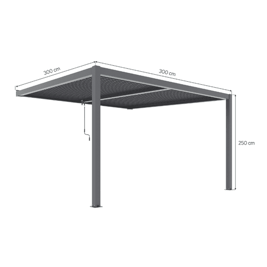 Pergola ogrodowa LUXE przyścienna 3x3x2,5 m antracyt z LED -zdjęcie numer 6