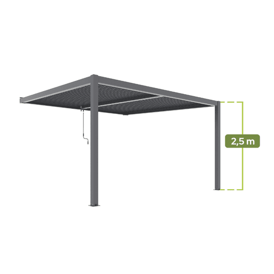 Pergola ogrodowa LUXE przyścienna 3x3x2,5 m antracyt z LED -zdjęcie numer 5