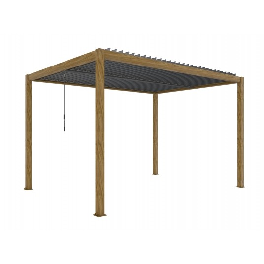 Pergola tarasowa Luxe 3 x 4 m w kolorze drewna z LED -zdjęcie numer 1