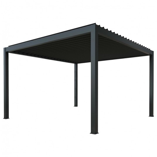 Pergola tarasowa Luxe 4x4x2.5 m antracytowa z LED i elektrycznym dachem -zdjęcie numer 1