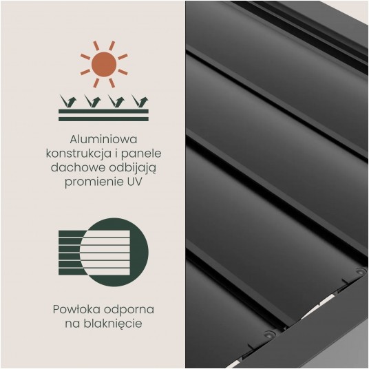 Pergola tarasowa Luxe 4x4x2.5 m antracytowa z LED i elektrycznym dachem -zdjęcie numer 18