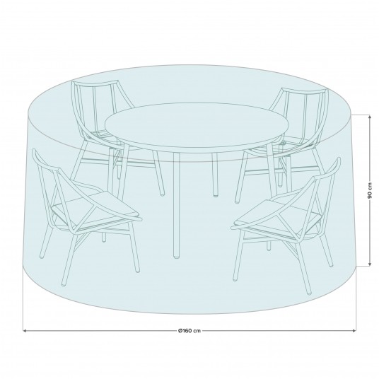 Pokrowiec na zestaw mebli jadalnianych z okrągłym stołem 160x90 cm -zdjęcie numer 1