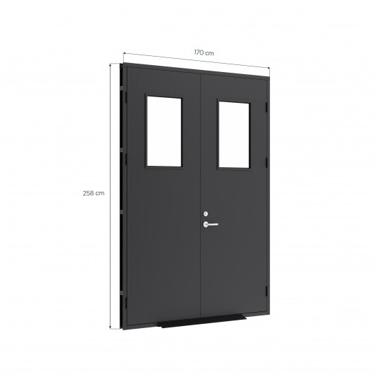 Stalowe drzwi z oknami z PC 175x258 ELITE -zdjęcie numer 2