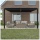 Pergola LUXE przyścienna 4x3x2.5 antracyt z LED -zdjęcie numer 4