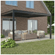 Pergola ogrodowa LUXE przyścienna 3x3x2,5 m antracyt z LED -zdjęcie numer 3