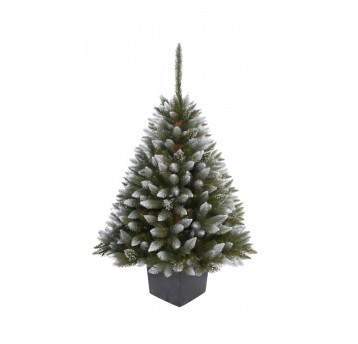 Choinka sztuczna świerk diamentowy w kwadratowej donicy 130 cm