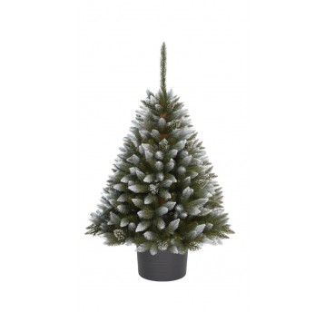 Choinka sztuczna świerk diamentowy w okrągłej donicy 110 cm