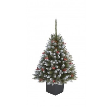 Choinka sztuczna świerk Ilex w kwadratowej donicy 130 cm