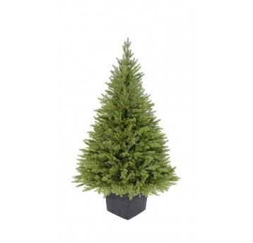 Choinka sztuczna świerk kaukaski w kwadratowej donicy 130 cm