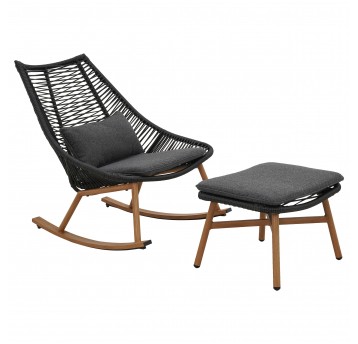 Fotel bujany Helsinki z podnóżkiem