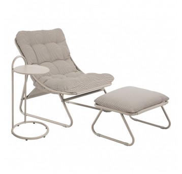 Fotel ogrodowy Cloud z podnóżkiem i stolikiem pepitka