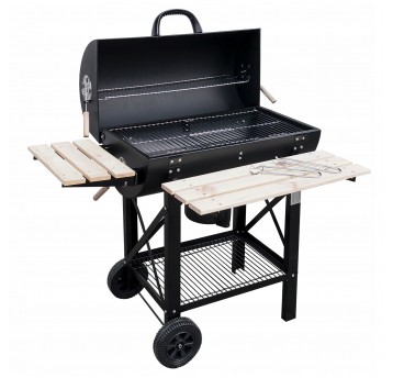 Grill węglowy MIR418 z drewnianymi półkami