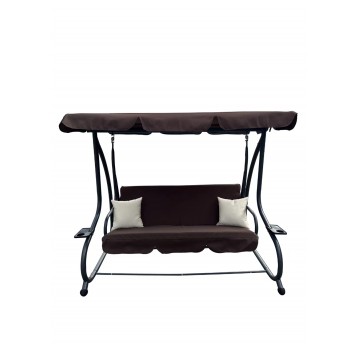 Huśtawka ogrodowa Pegi z daszkiem w kolorze czekoladowym