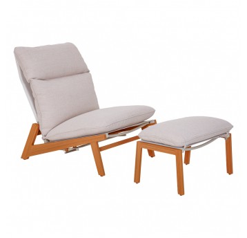 Leżak ogrodowy regulowany Kalem z podnóżkiem