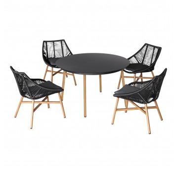 Meble ogrodowe jadalniane Holand z okrągłym stołem
