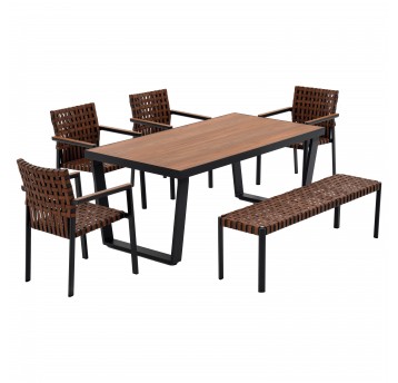 Meble ogrodowe jadalniane Texas z solidnym stołem