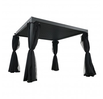 Pergola 3x3x2,3m alu-stal + zasłony i moskitiera