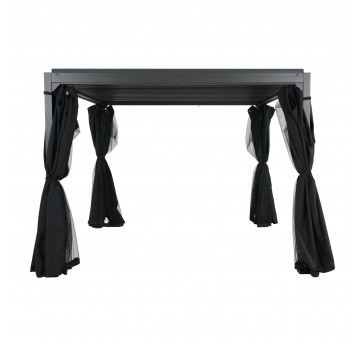 Pergola 3x4x2,3m alu-stal + zasłony i moskitiera