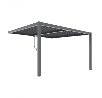 Pergola LUXE przyścienna 4x3x2.5 antracyt z LED
