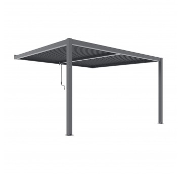 Pergola LUXE przyścienna 4x4x2.5 antracyt z LED