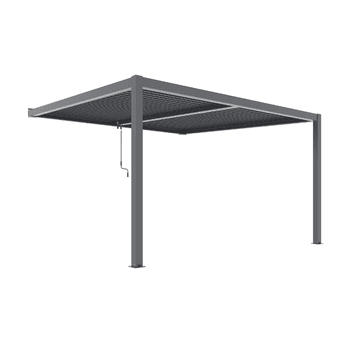 Pergola ogrodowa LUXE przyścienna 3x3x2,5 m antracyt z LED