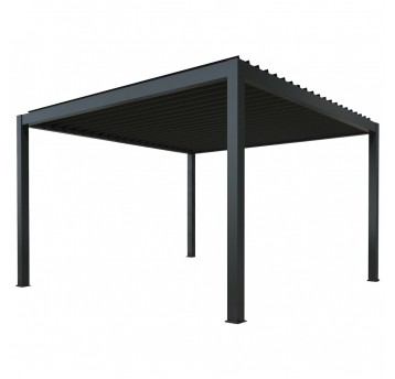 Pergola tarasowa Luxe 3 x 3 m antracytowa z LED i elektrycznym dachem