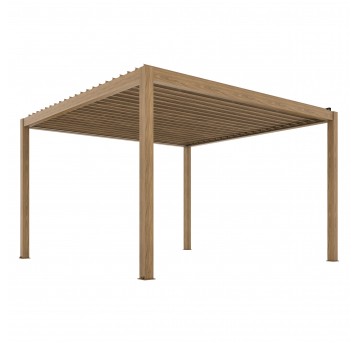 Pergola tarasowa Luxe 3 x 4 m drewno z LED i elektrycznym dachem