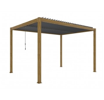 Pergola tarasowa Luxe 3 x 4 m w kolorze drewna z LED