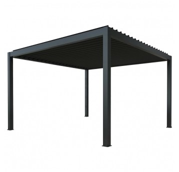 Pergola tarasowa Luxe 4x4x2.5 m antracytowa z LED i elektrycznym dachem