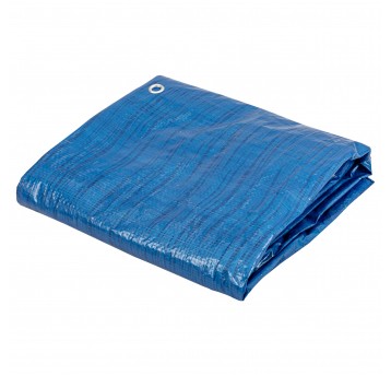 Plandeka standard 70G 10 x 12 m ze stalowymi oczkami niebieska
