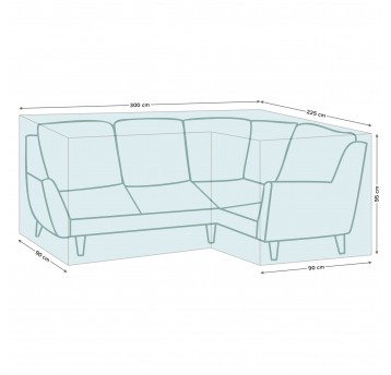 Pokrowiec na narożnik ogrodowy 300/225x90x95 cm