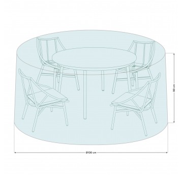 Pokrowiec na zestaw mebli jadalnianych z okrągłym stołem 130x90 cm