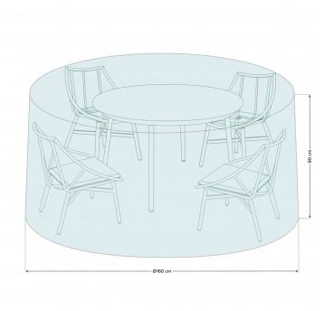 Pokrowiec na zestaw mebli jadalnianych z okrągłym stołem 160x90 cm