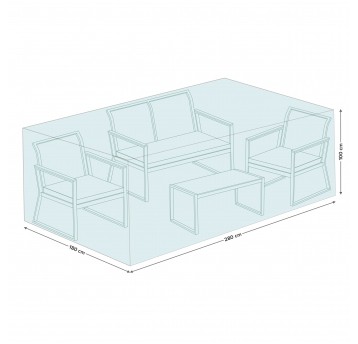 Pokrowiec na zestaw mebli kawowych 280x180x100 cm