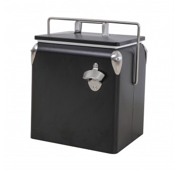 Stalowa chłodziarka przenośna 13 l czarna