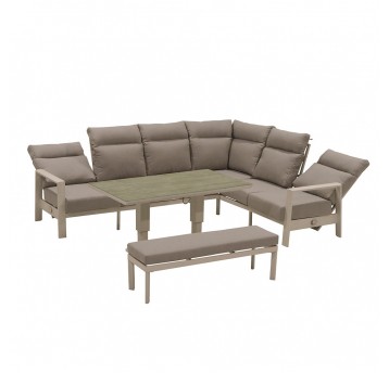 Zestaw mebli kawowych Marsylia z pneumatycznym stołem – beżowy